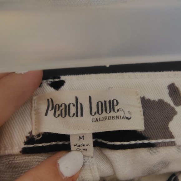 Peach Love California Black and White Cow Print Pants - Picture 3 of 3